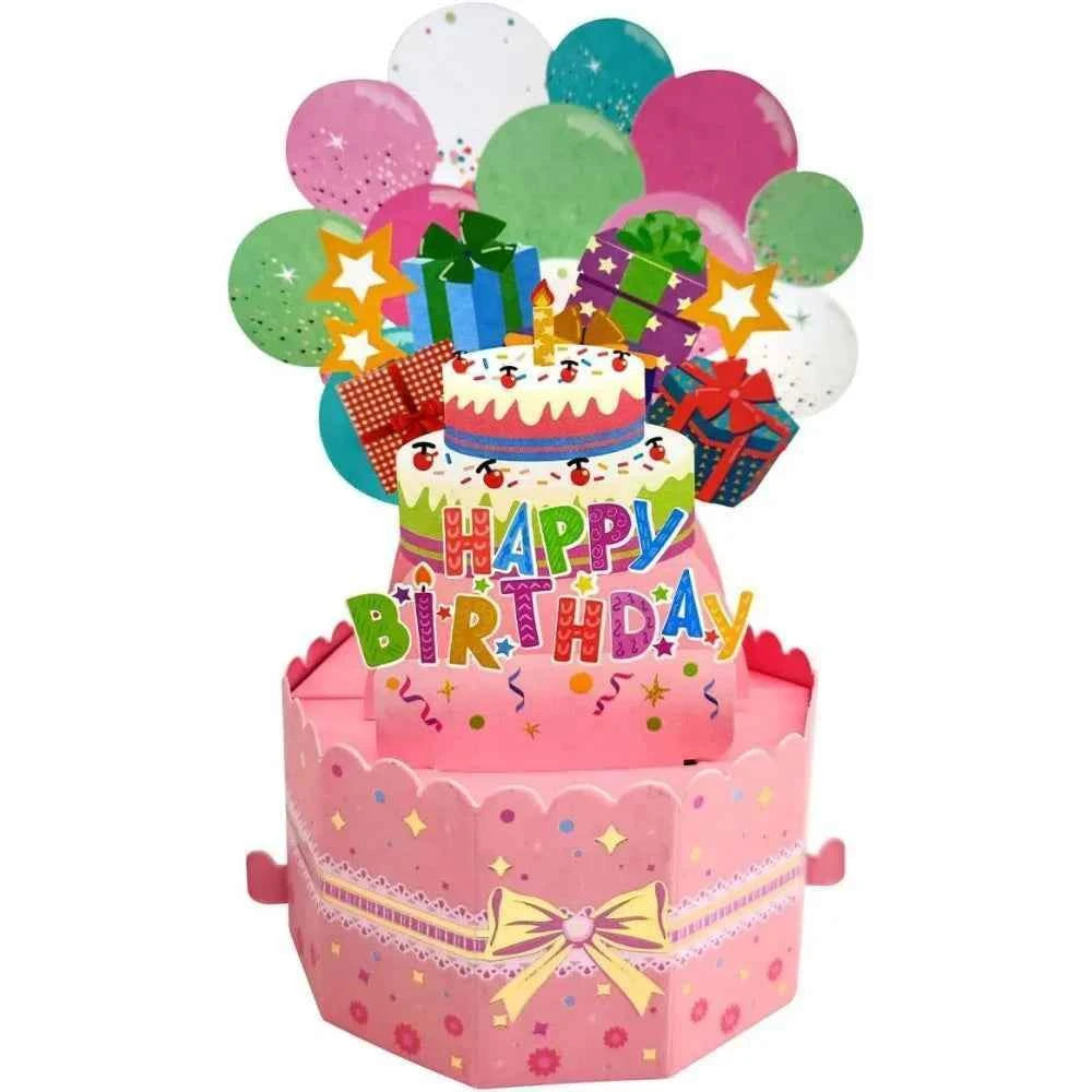 Happy Birthday Greeting Card With Envelope 3D Gift Box 18/30/40/50/60th Years Old Birthday Wishes Message Card Party Gift