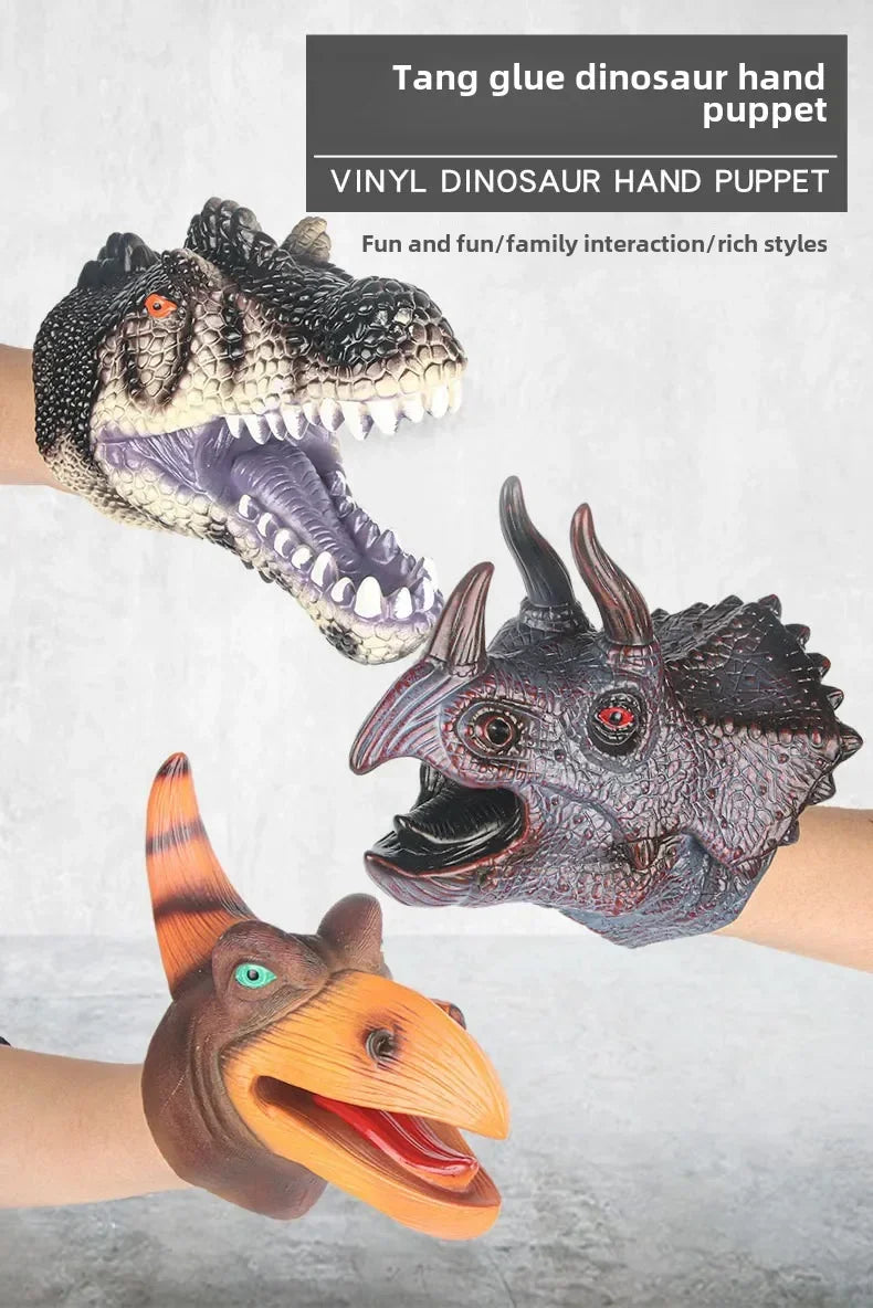 Hand Puppets Dinosaur head Model Toy T-Rex Dino Park Dolls Dinosaur Worlds Soft Toy for Gifts - Big Tim's Magic Emporium