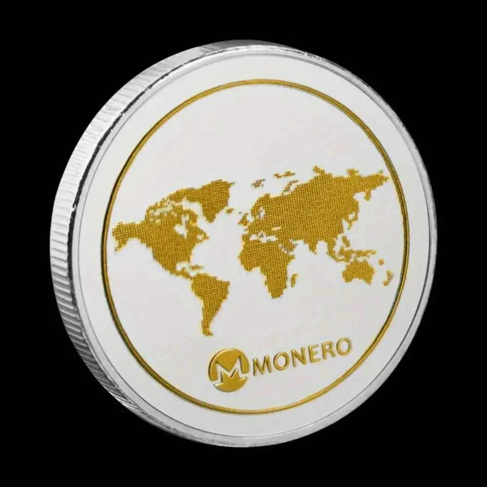 1 Piece Monero Coin Cryptocurrency Coin Physical Crypto Collectible Gift Silvery Plated Coin Commemorative Coin