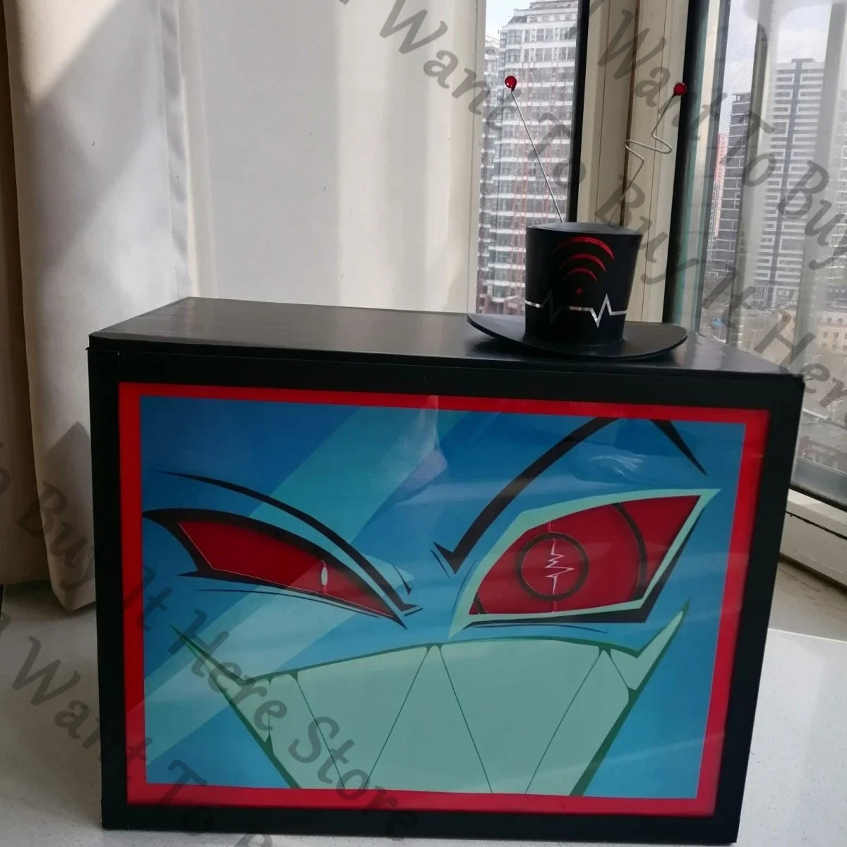 Anime Hazbin Hotel Vox Cosplay Cartoon Handmade Fold Headgear Model Head Covering Prop Helmet Accessory Mascot Ambitus Xmas Gift - Big Tim's Magic Emporium
