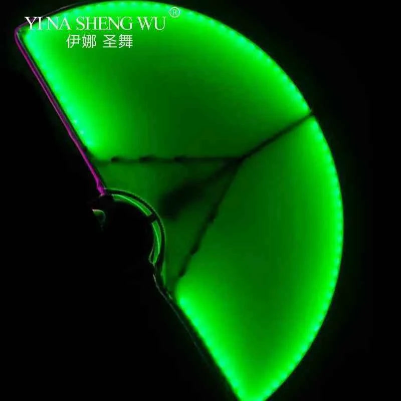 LED Luminous Fans Stage Show Props Jazz Dance Creative Multi-color LED Luminous Semicircle Fan Bar Nightclub Atmosphere Props