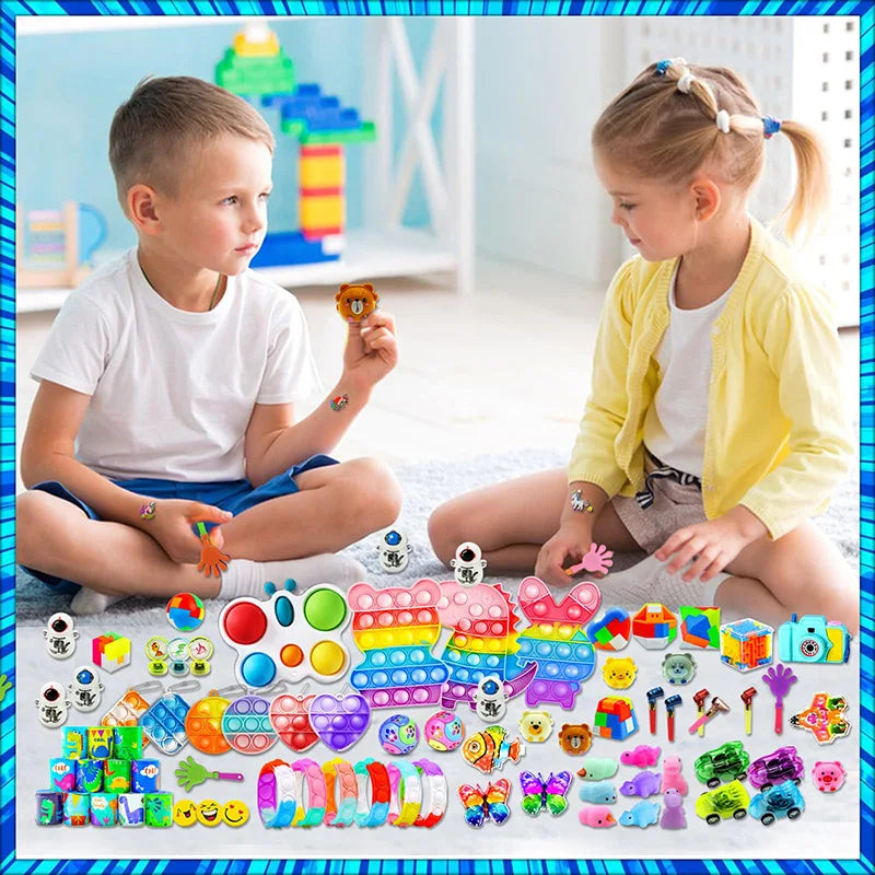206pcs/pack Kids Party Favors Toys Children Assortment Giveaway Pinata Filler Bulk Toy Stress Relief toys gift for Kids