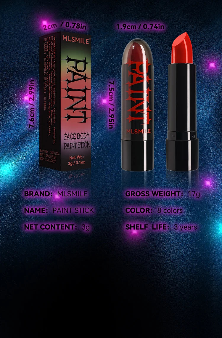Halloween Face Body Painting Stick Cream Waterproof Light Neon Green Purple Pink Black White Paint Cream Party Art Makeup