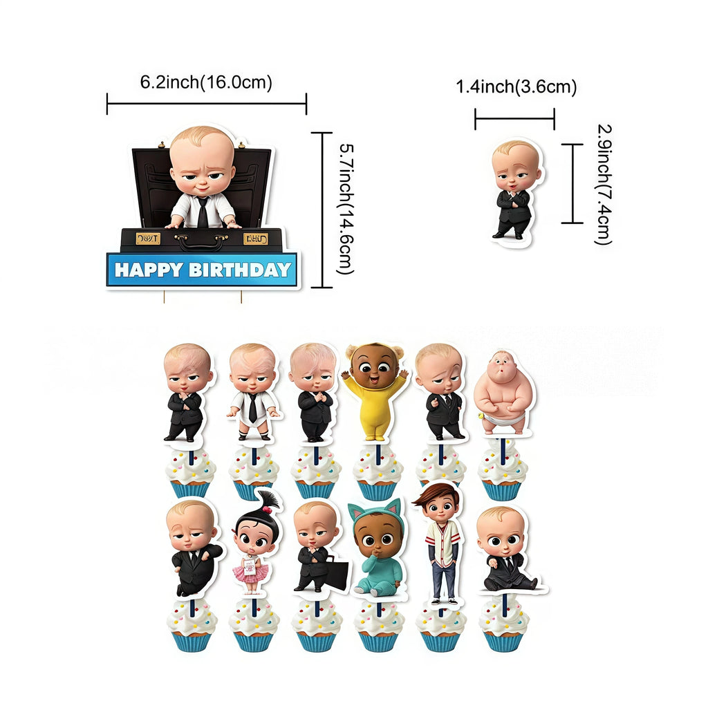 Cartoon Bossed Baby Newborn 1st Birthday Party Decorations Cute Balloons Plates Banner Tableware Set for Kids Party Favors Gifts