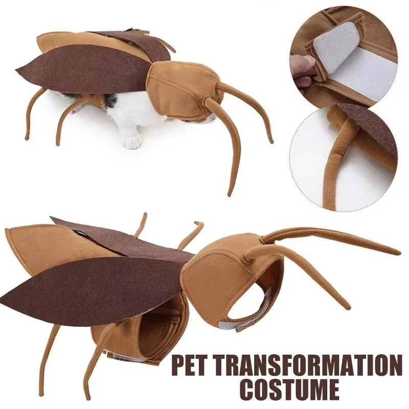 Kawai Pet Transformation Costume Funny Halloween Cockroach Costume Dogs Cats Dress Up Clothing For Outdoor Party Props Gift