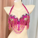 The Stardust Prism Sirena – Deluxe Beaded & Sequined Belly Dance Bra Top