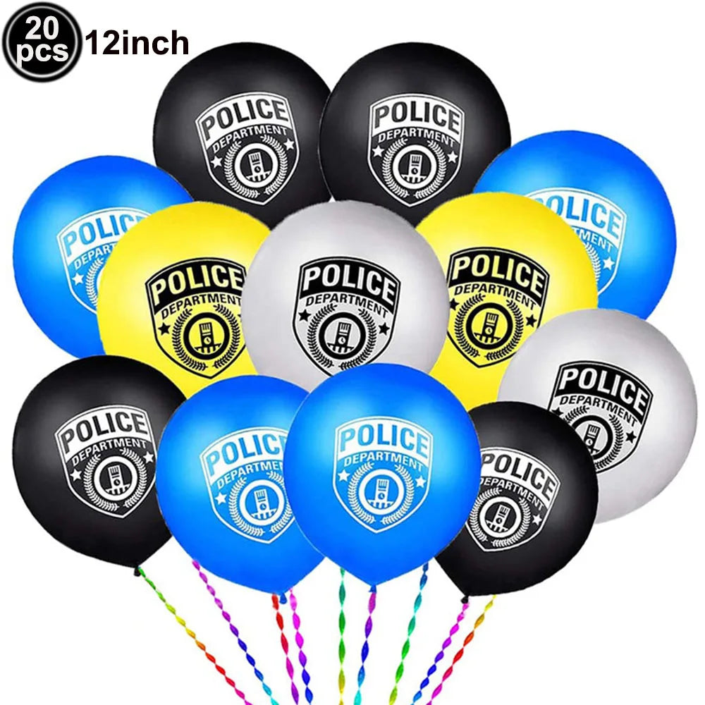 Police Party Foil Balloons Children Gifts Boys Birthday Balloons Police Party Supplies Birthday Party Police Themed Party Decors - Big Tim's Magic Emporium