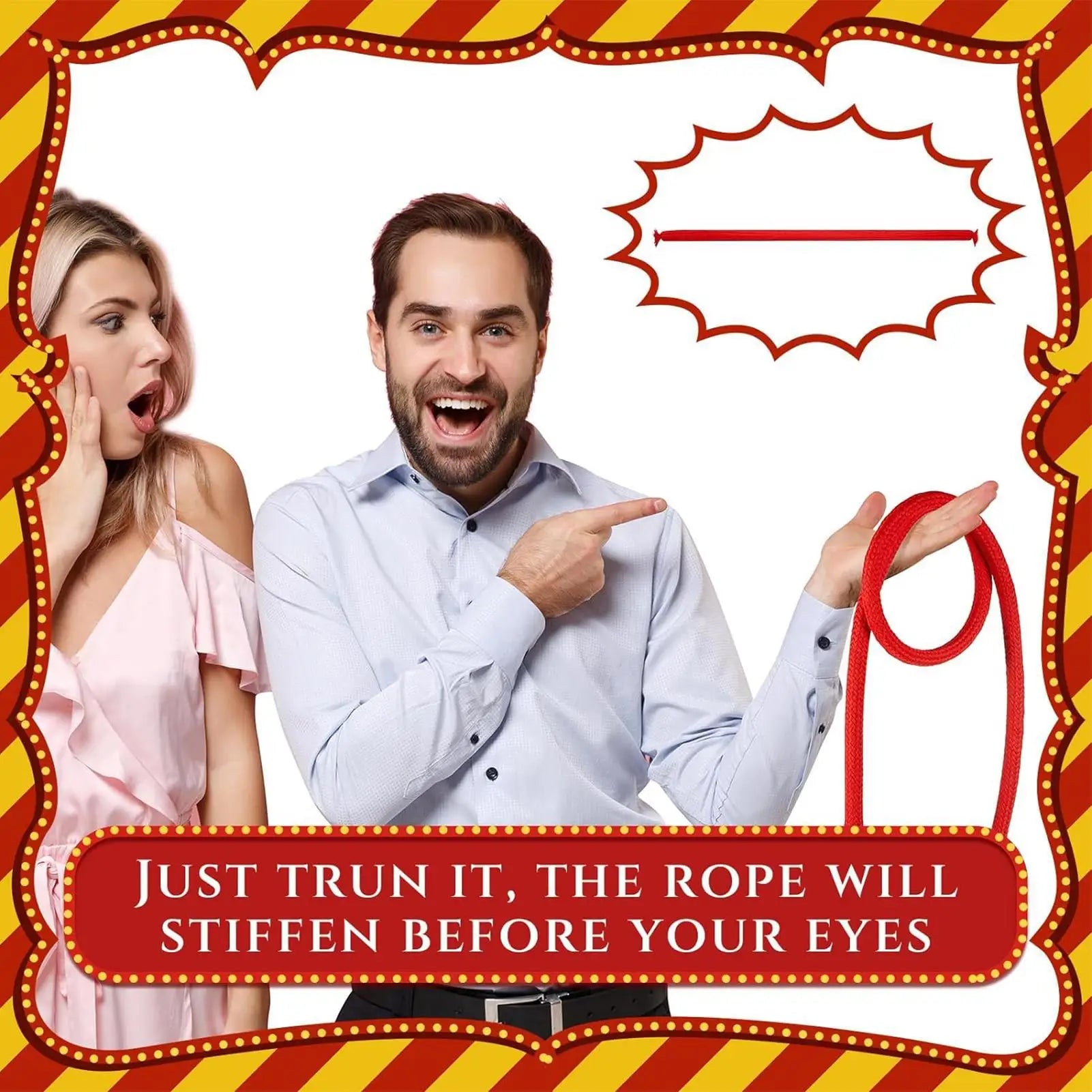 Magic Rope Optical Illusion Gimmick Tool for Tricks Creative Magic Tricks Funny Rope Easy to Do Magic Shows Magic Prop - Big Tim's Magic Emporium