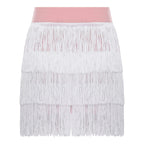 The Stardust Havana Fringe Skirt – High-Waist Tiered Tassel Performance Skirt