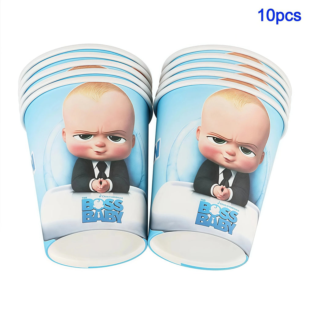 Cartoon Bossed Baby Newborn 1st Birthday Party Decorations Cute Balloons Plates Banner Tableware Set for Kids Party Favors Gifts