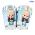 Cartoon Bossed Baby Newborn 1st Birthday Party Decorations Cute Balloons Plates Banner Tableware Set for Kids Party Favors Gifts