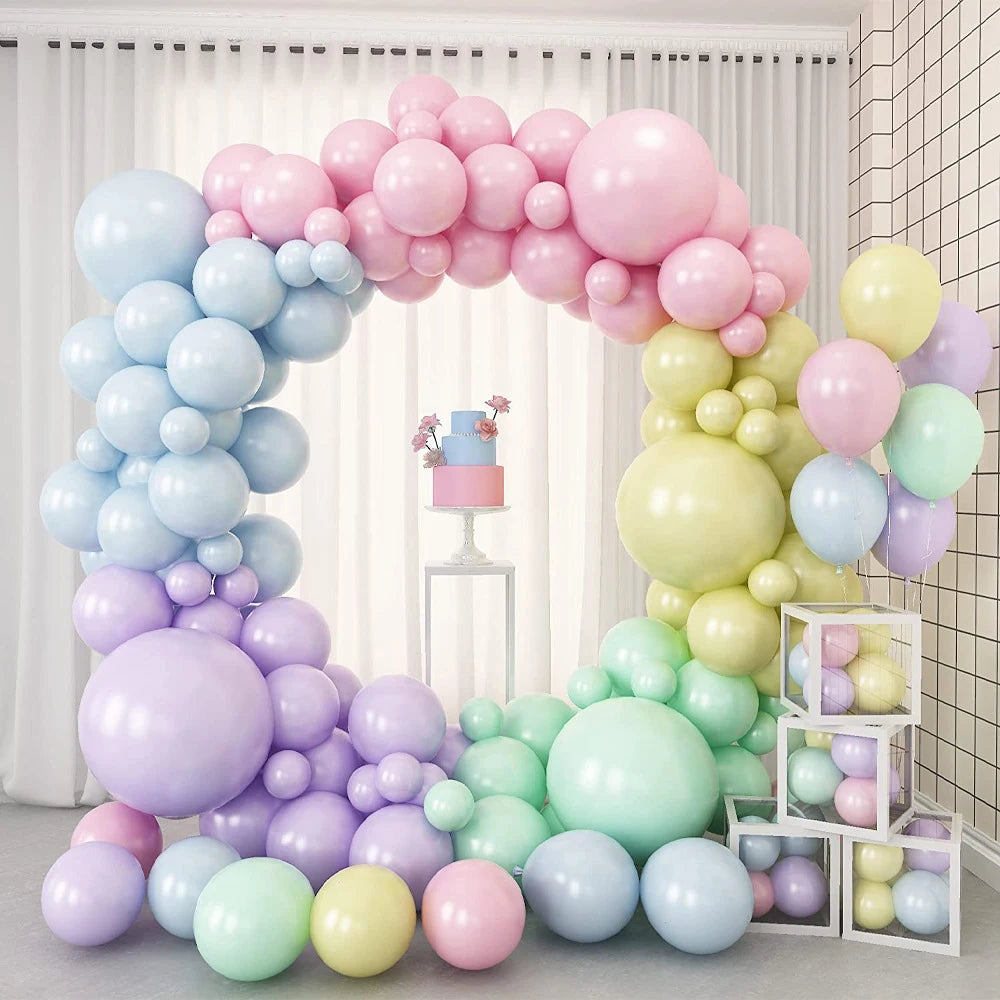 Macaron Party Balloon Set Pink Blue Yellow Colorful Air Ball Baby Shower Children's Birthday Wedding Anniversary Birthday Decor