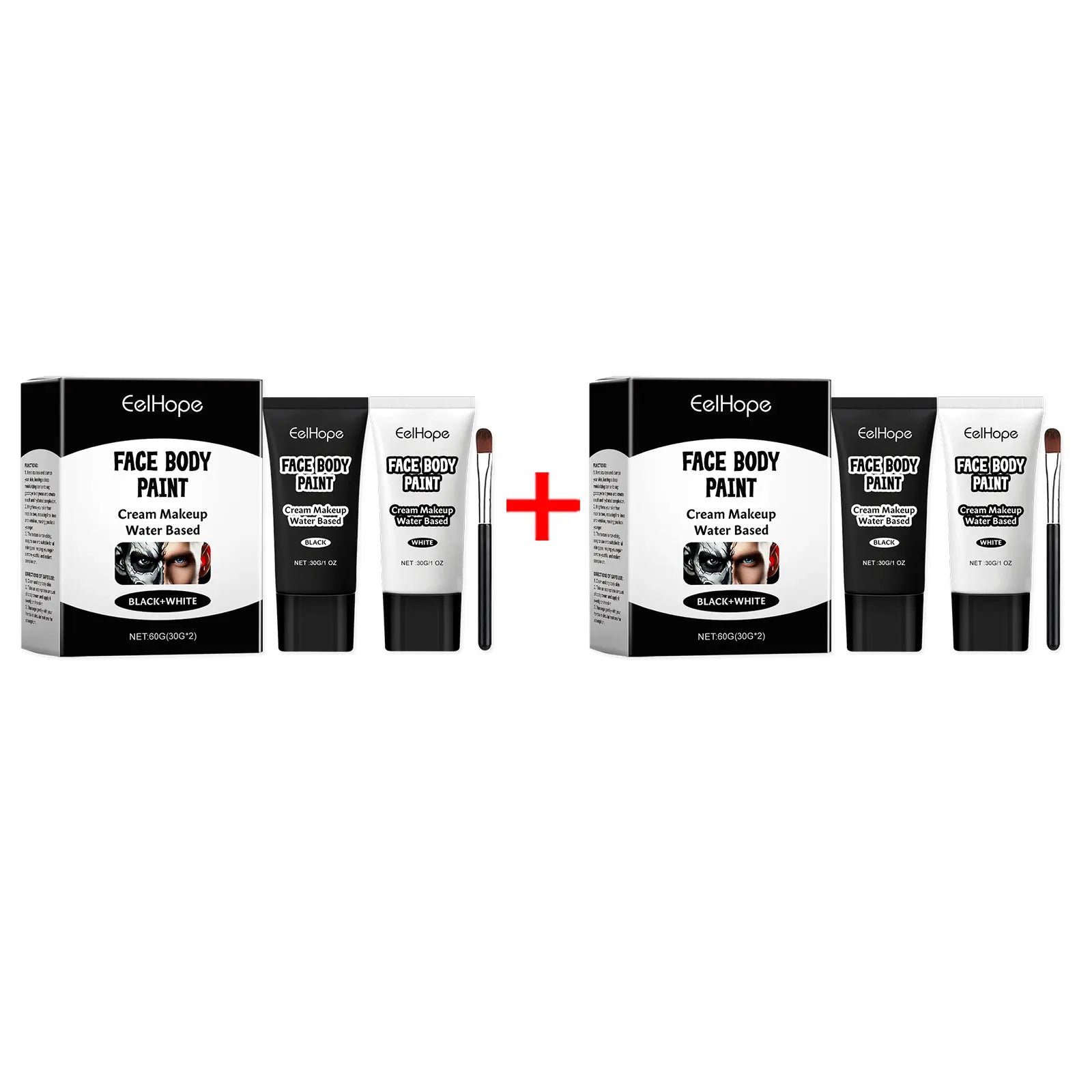Halloween Black and White Foundation Paint Cream Concealer Easily Cover Skin Tone Clown Makeup Effect Cosplay Lasting Cosmetics - Big Tim's Magic Emporium