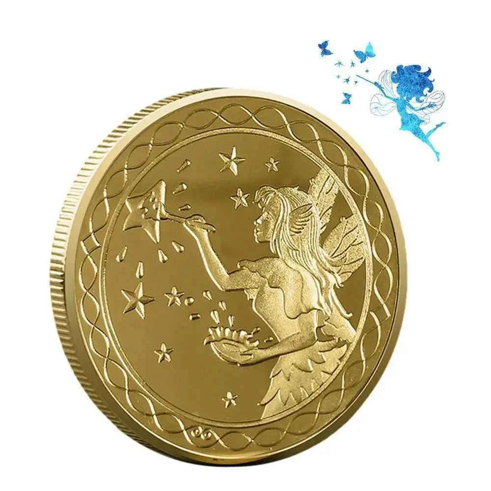 Tooth Fairy Gold Plated Commemorative Coin Creative Kids Tooth Change Gifts Physical Metal Coin Crypto Commemorative Coin