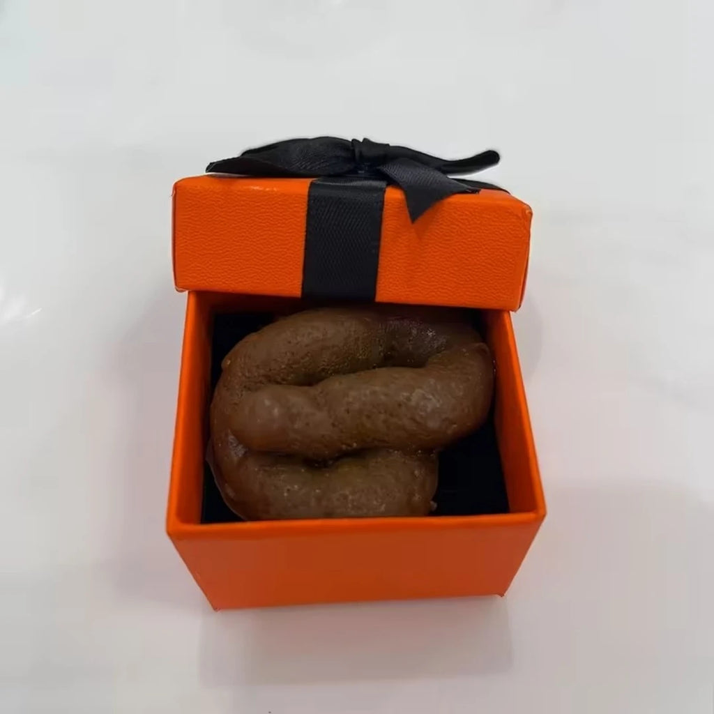Surprise Gift Box with Prank Realistic Faux Feces Gift Box Orange & Design Perfect Funny Novelty Surprise Gift Box Prank Props - Big Tim's Magic Emporium