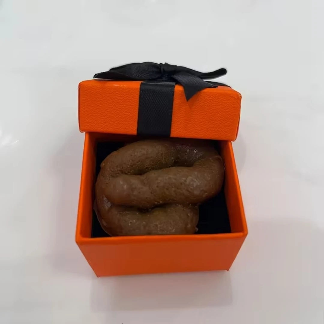 Surprise Gift Box with Prank Realistic Faux Feces Gift Box Orange & Design Perfect Funny Novelty Surprise Gift Box Prank Props - Big Tim's Magic Emporium