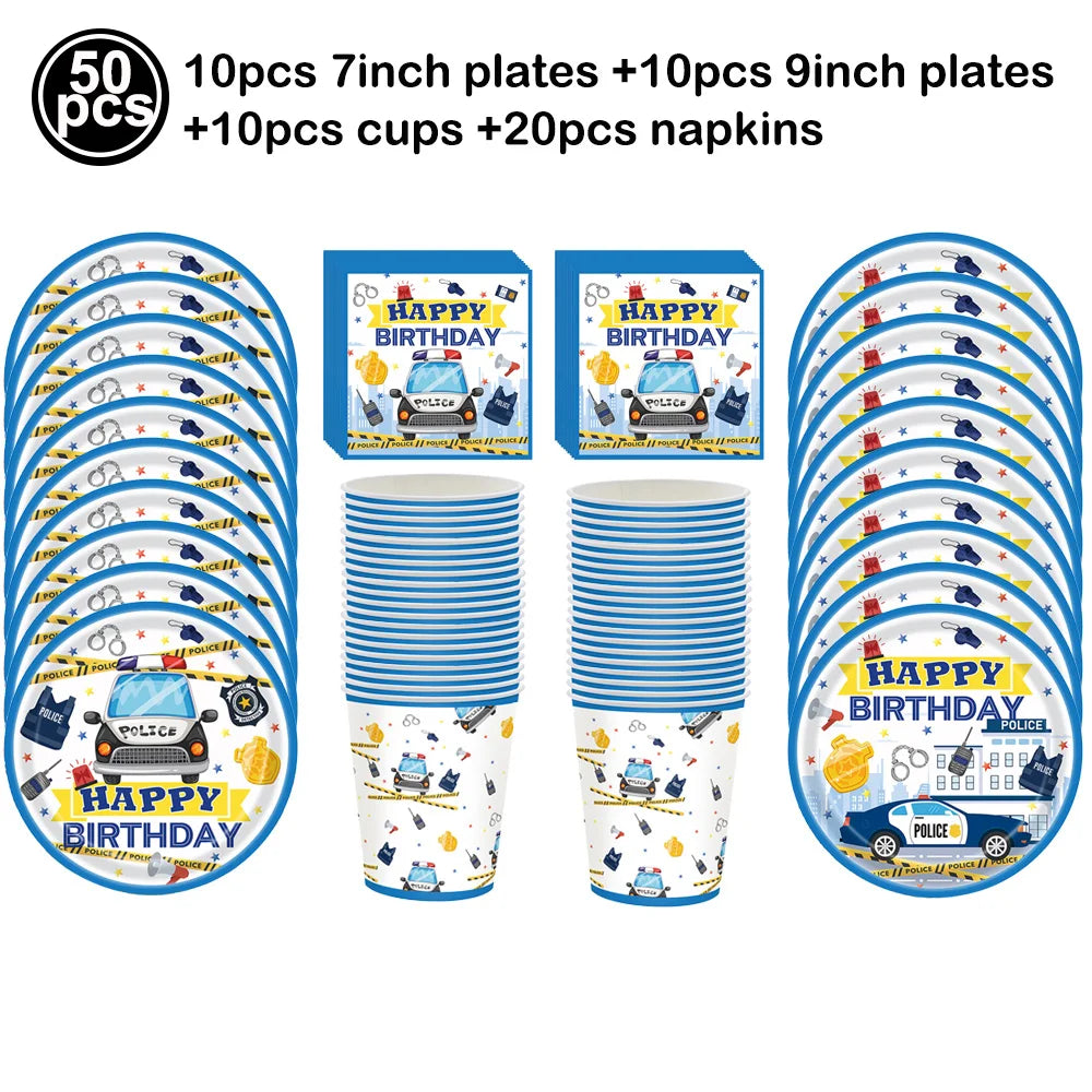 Police Party Foil Balloons Children Gifts Boys Birthday Balloons Police Party Supplies Birthday Party Police Themed Party Decors - Big Tim's Magic Emporium