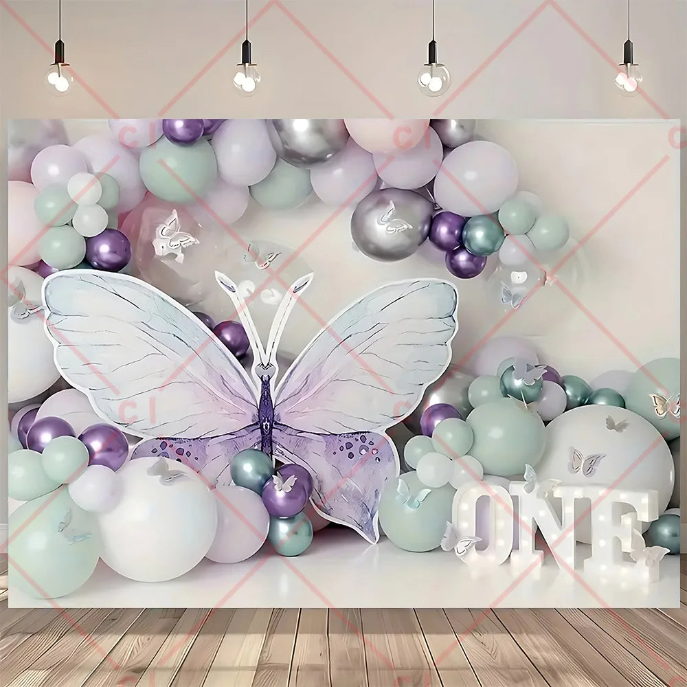 Newborn Baby 1st Birthday Backdrop Pink Blue Balloon Girl Boy Baby Shower Cake Smash Photography Background Decor Photo Studio
