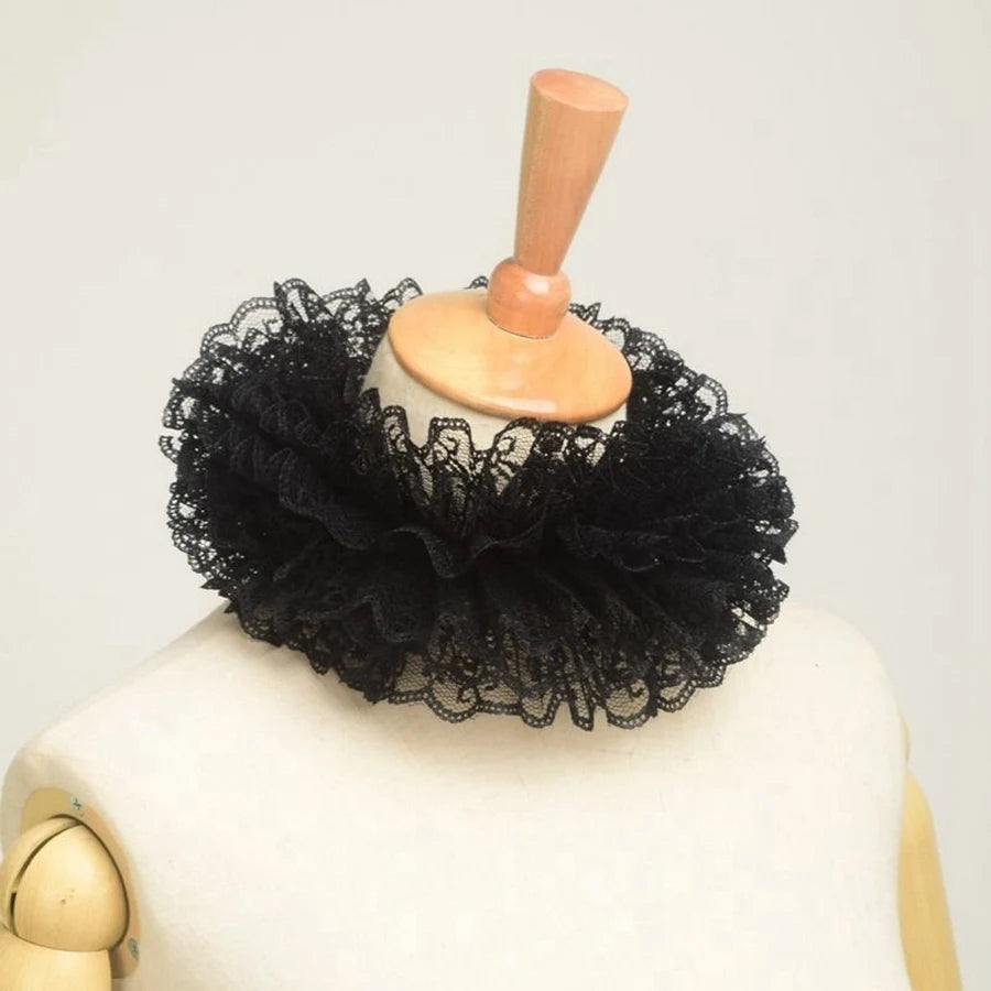 Victorian Collar Ruffle Neck Ruff Vintage Lace Clown Collars Tie Cosplay Accessories - Big Tim's Magic Emporium
