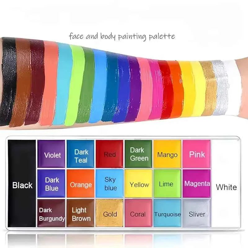 Face And Body Painting,Face & Body Paint Palette Makeup for Birthday Celebrations,Festivals,Halloween Costumes Oil Body Painting