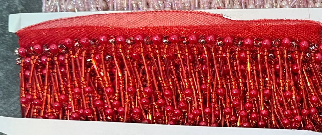 Glass Pearl & Bead Tassel Fringe (5 Yards)