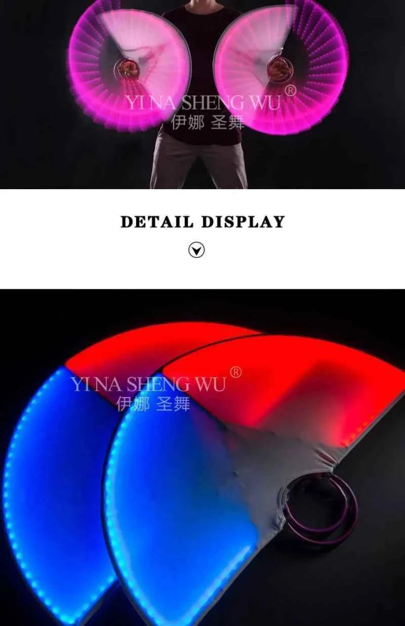 LED Luminous Fans Stage Show Props Jazz Dance Creative Multi-color LED Luminous Semicircle Fan Bar Nightclub Atmosphere Props