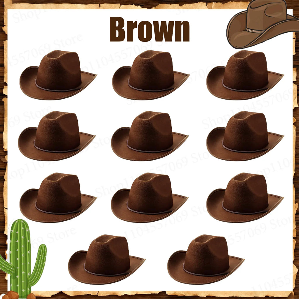 6-48Set Kids Western Cowboy Hats with Bandanas Cowboy Party Hats for Birthday Party Cosplay Costume Party Western Party Favors - Big Tim's Magic Emporium