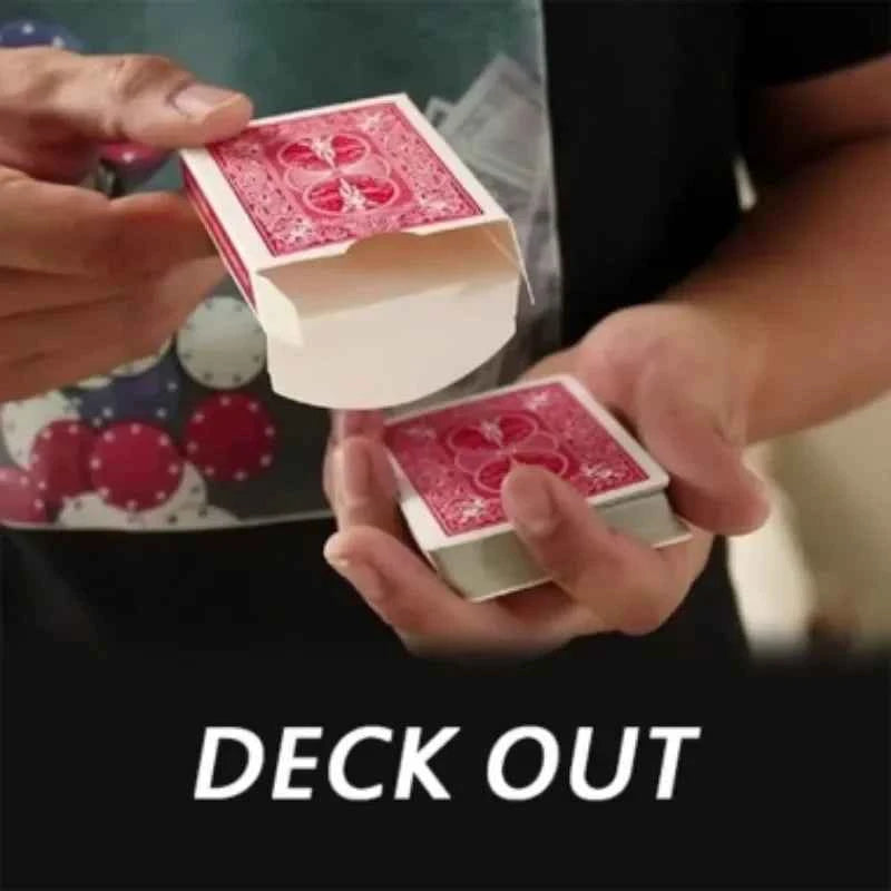 Deck Out Card Magic Tricks Illusions Close up Magic Props Real Deck Passes Through Real Box Street Magician Visual Magie Fun