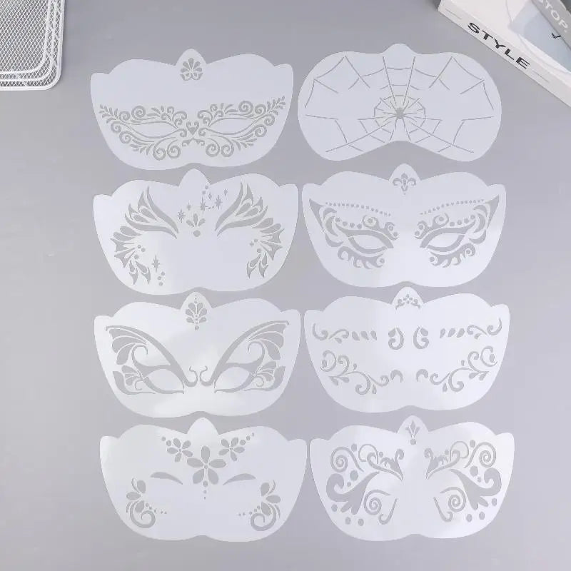 Face Paint Stencils Professional Body Art Paint Stencils Reusable For Adults Kids Easily Use Templates For Parties Makeup Tools