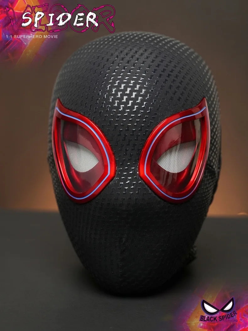 1:1 Mascara Miles Spider-Man Headgear Cosplay Moving Eyes Electronic Mask Remote Control Toys Cosplay costume Adults Kids Gift by Big Tim's Magic Emporium