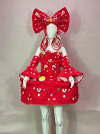 Sweet Bow Cake Dress & Parade Performance Costume Set
