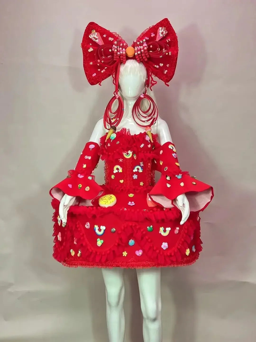Sweet Bow Cake Dress & Parade Performance Costume Set