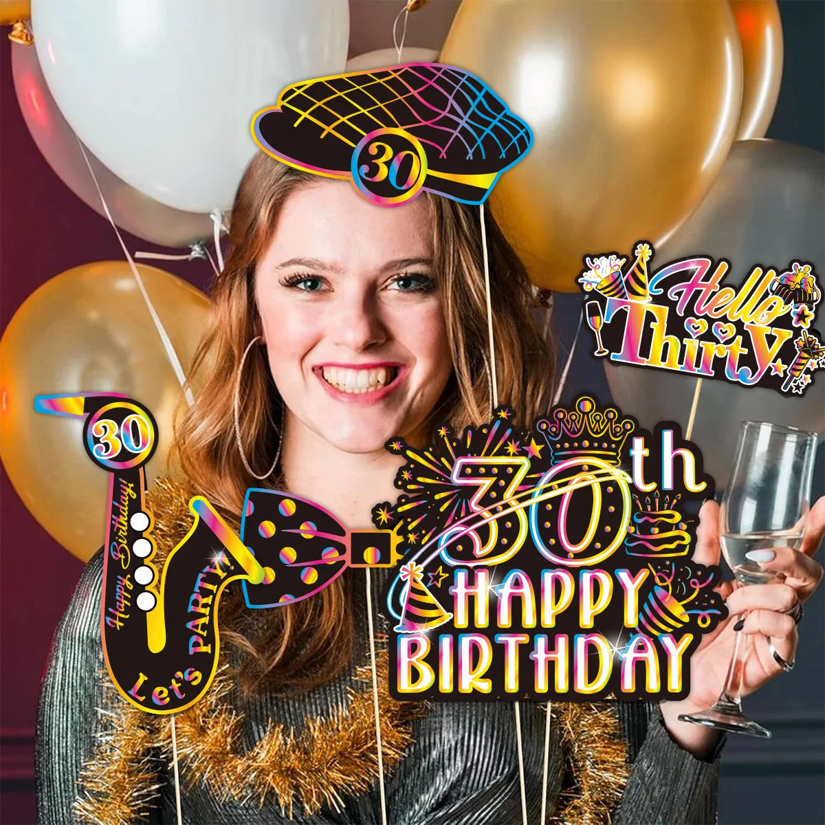 Birthday Party Decoration Photo Props 30 40 50 Birthday Party Glasses Decoration