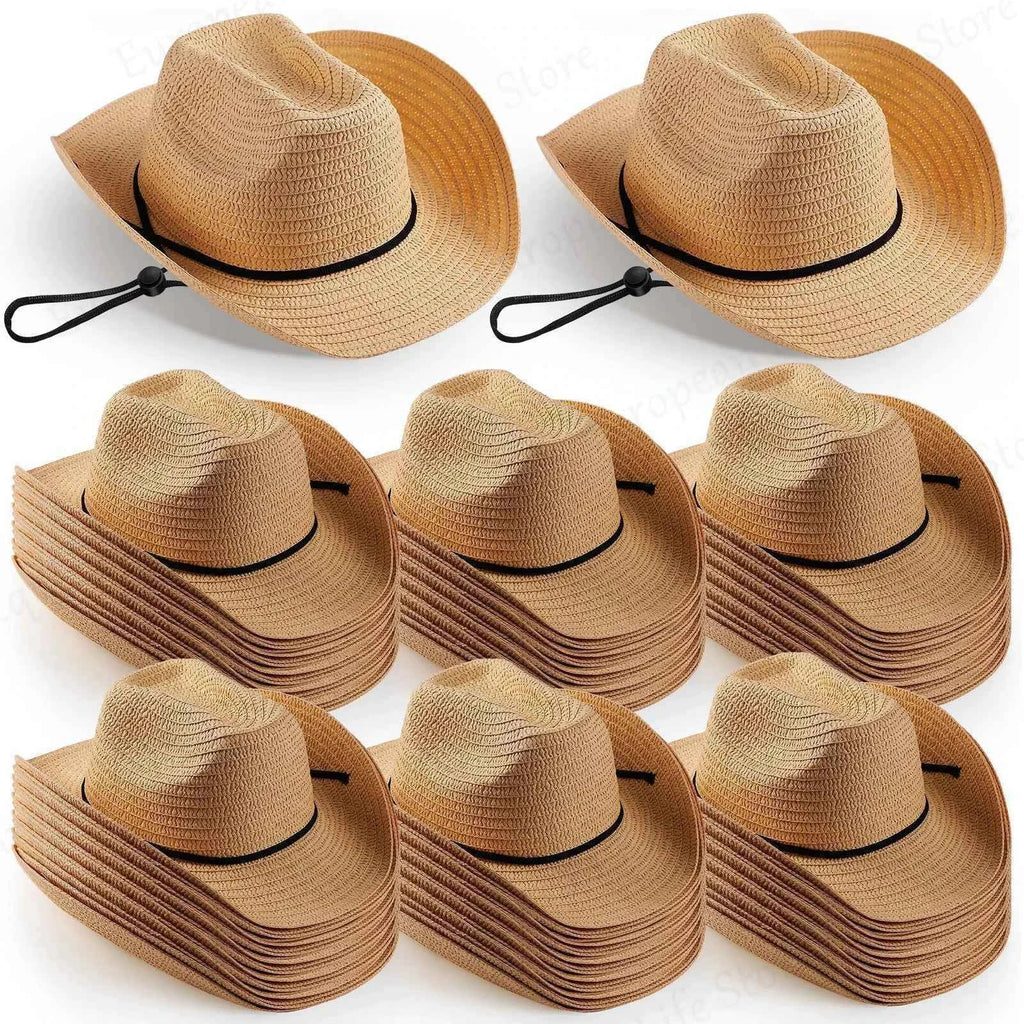 4-50Pcs Straw Cowboy Hats for Party Bulk Sombrero Hats Western Hats for Women and Men Wedding/Beach/Havana Party Favor Supplies
