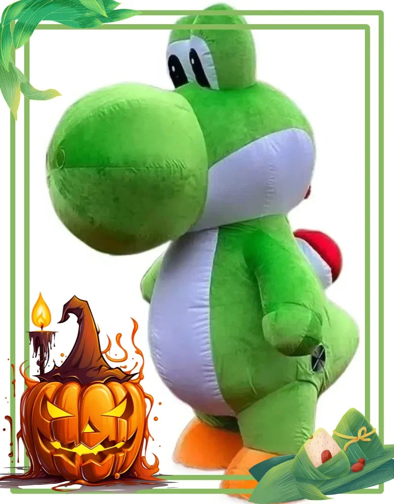 Giant Inflatable Yoshi Mascot Costume Funny Green Dinosaur Blow Up Outfits Halloween Christmas Carnival Party Dress - Big Tim's Magic Emporium