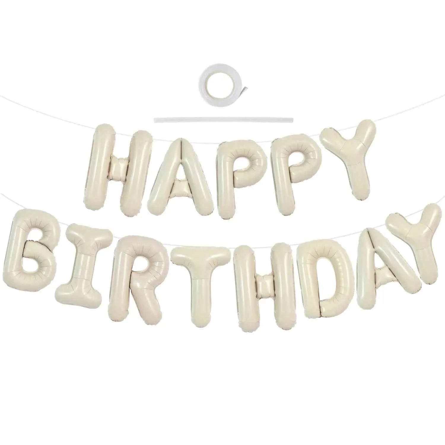 Gold Blue Happy Birthday Balloon 16Inch Foil Letters Birthday Sign Banner Bunting for Girls Boys Kids Adults Birthday Decoration