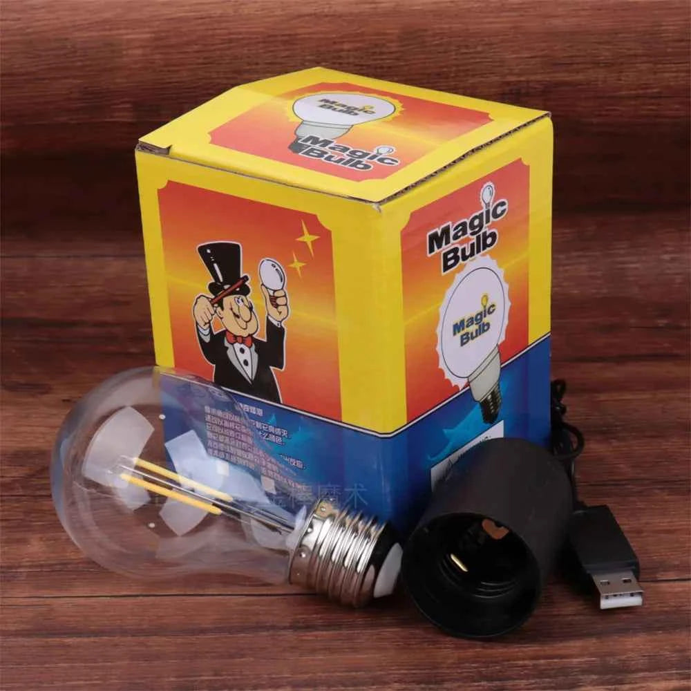Professional Magic Light Bulb Prop Unbreakable Mind Reading Illusion Lamp Controlled by Magnet Stage Performance Trick Tool