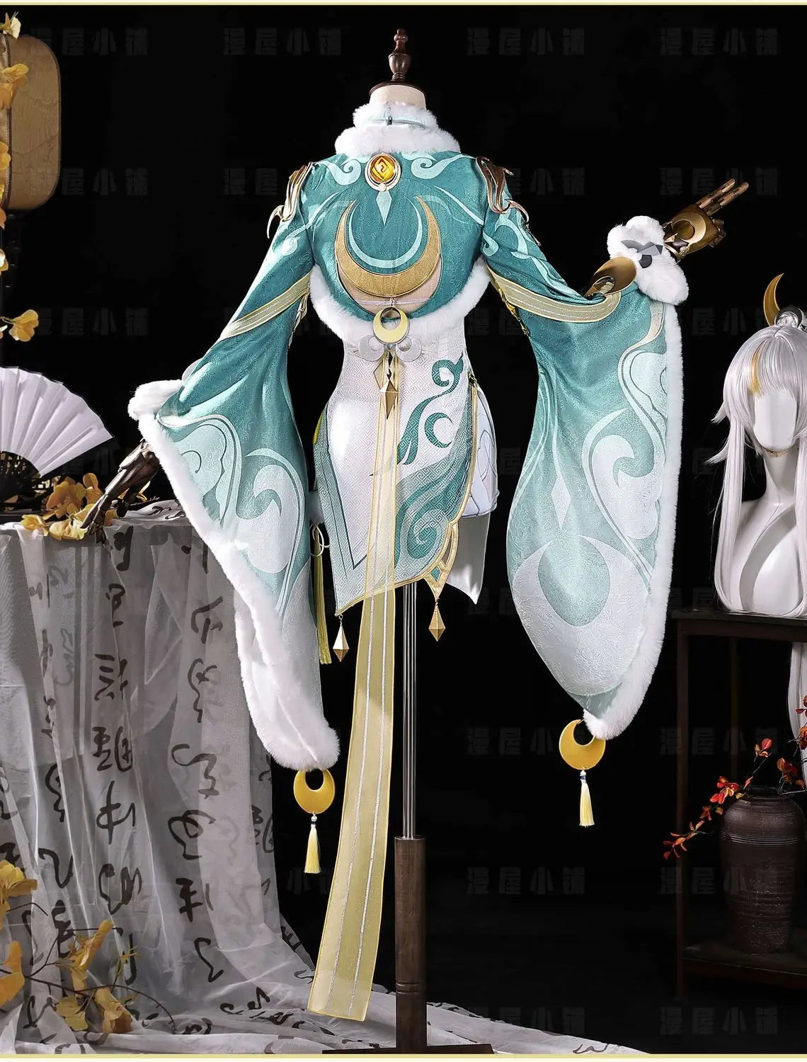 Genshin Impact Zi Bai Cosplay Costume Halloween Party Gorgeous Uniform Accessories Props Complete Set HERO Cos