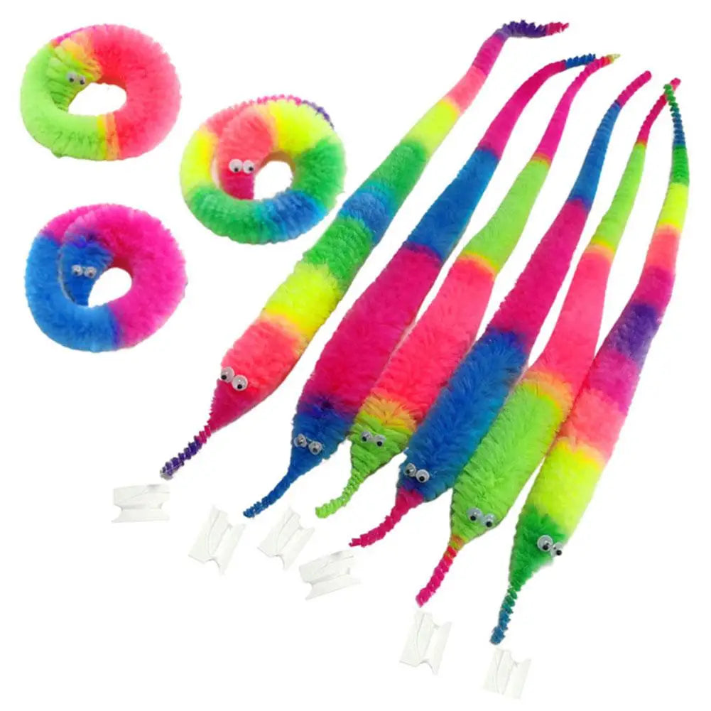 Novelty Funny Props Twisty Magic Worm Trick Toys For Kids Caterpillars On A Invisible String Fuzzy Worm Magic Caterpillar