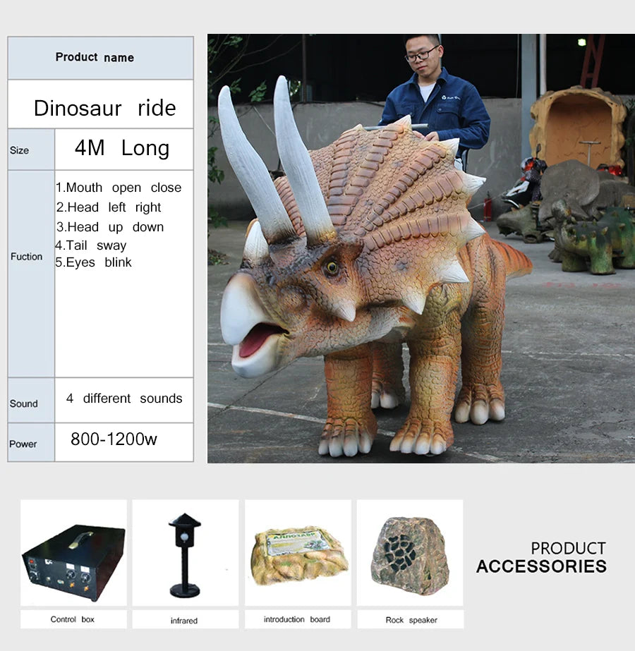 Mechanical Dinosaur Ride Indoor Animation Walking Dinosaur Model Realistic Animal Ride