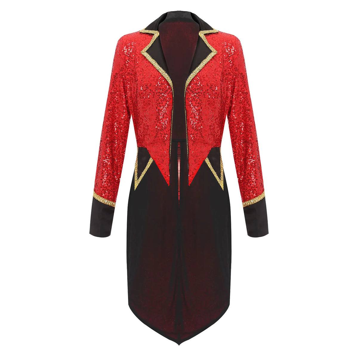 Velvet Circus Ringmaster Tailcoat Jacket Marching Band Halloween Showman Outerwear