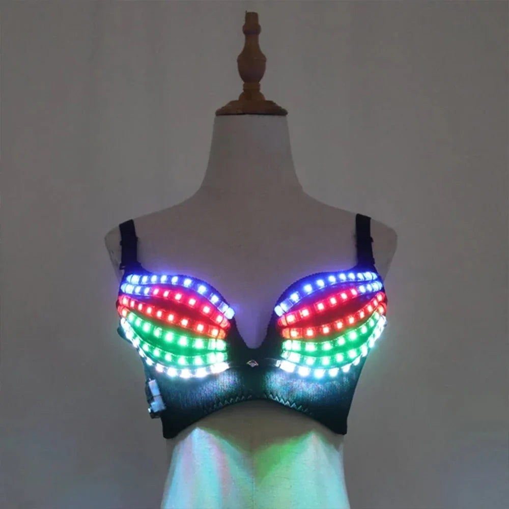 Light-Up LED Bra Clubwear Costume Set