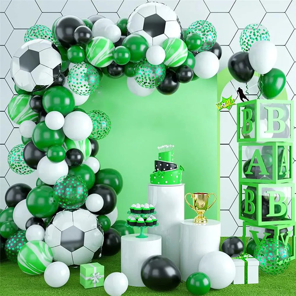 100pcs, Soccer Birthday Party Decoration Balloon Garland Arch Set Sports Theme Party Soccer Party Birthday Party Decoration - Big Tim's Magic Emporium
