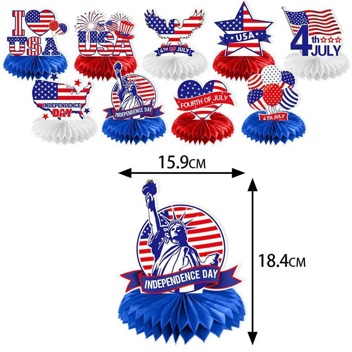 4th of July Table Centerpiece Patriotic Honeycomb Centerpieces Table Decorations Independence Day 250th Anniversary Party Decor