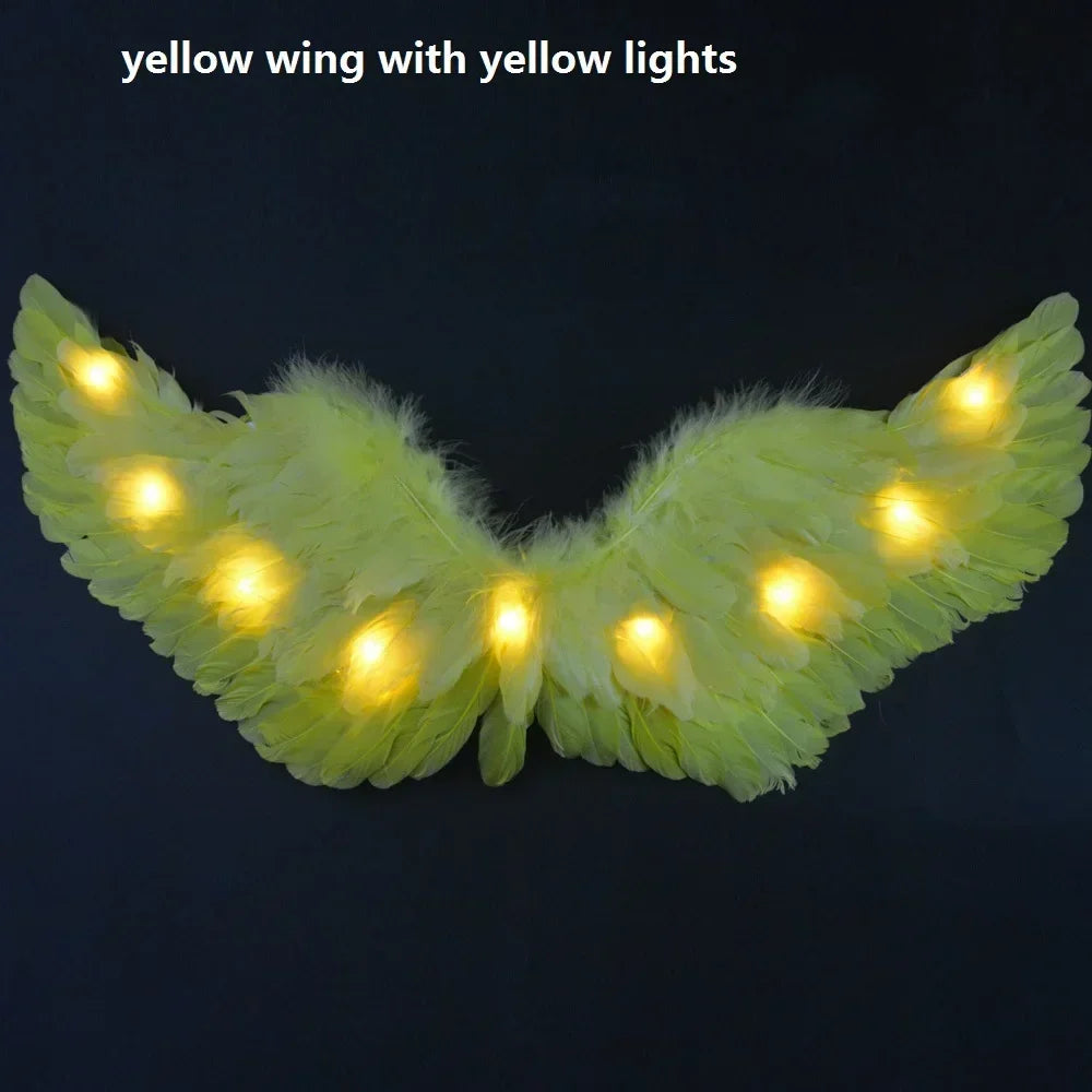 Party Glow LED Angel Feather Wing with Luminous Light Up Effect for Costume Birthday, Wedding and Christmas - Big Tim's Magic Emporium