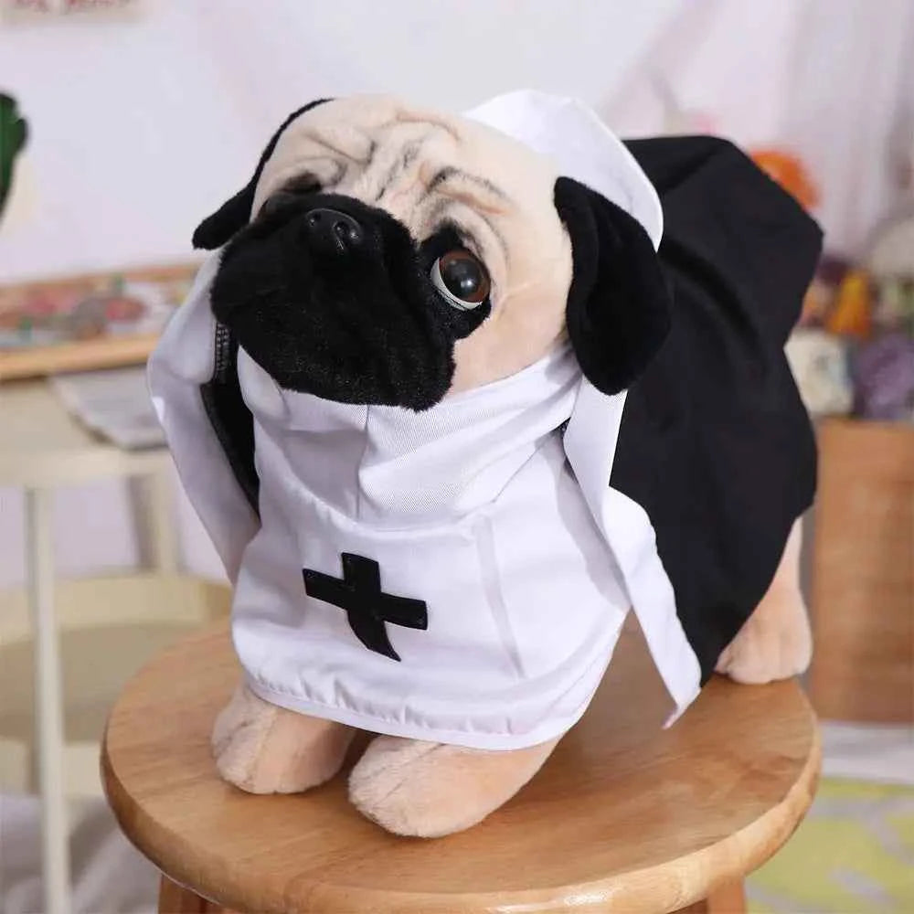 Cat Puppy Pet Nun Cloak Role Play Soft Pet Cat Halloween Costumes Black/white Breathable Cat Cosplay Costume Sets Cosplay Dress