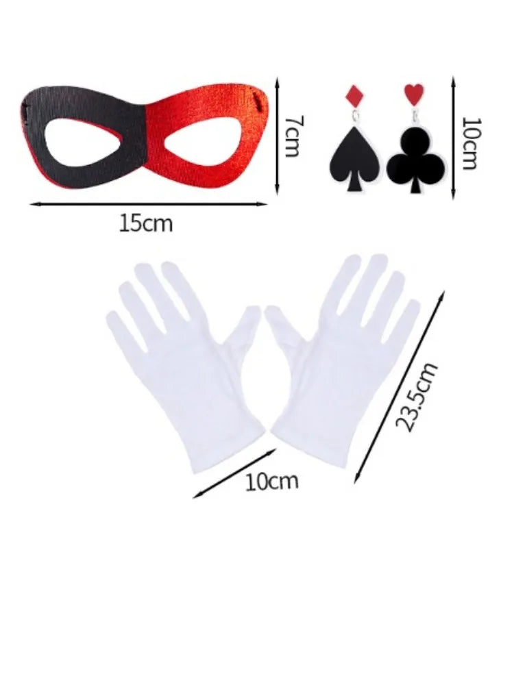 PESENAR Complete clown costume Girl Halloween Circus Scary villain tutu Holiday Party Party Halloween Party anime accessories - Big Tim's Magic Emporium