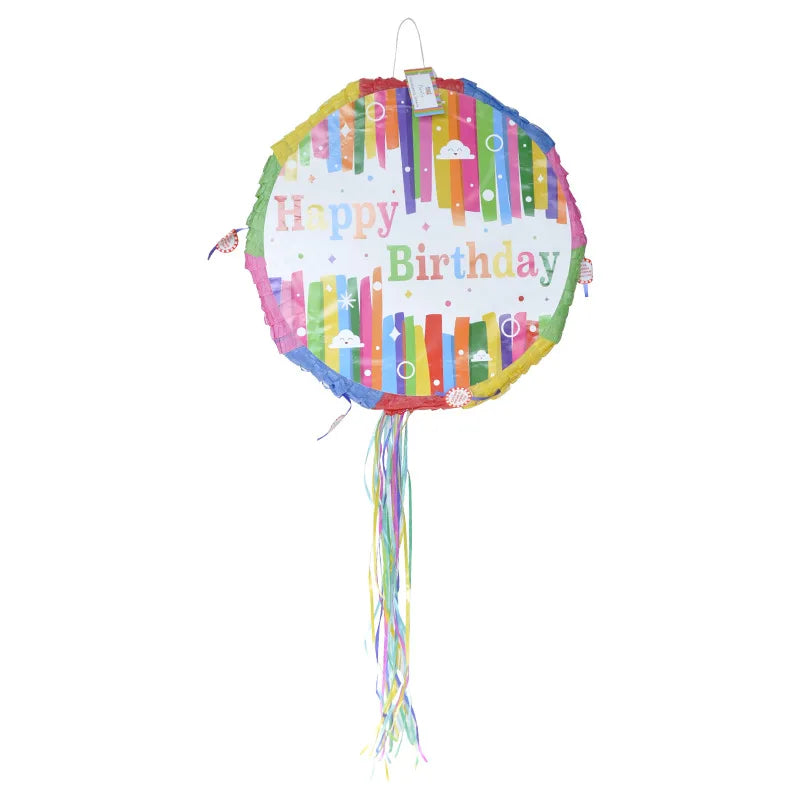 1pcs Happy Birthday Pinata Children's Birthday Party Game Props with Stick Kids Adult Birthday Party Decoration Pinata Toys 43cm