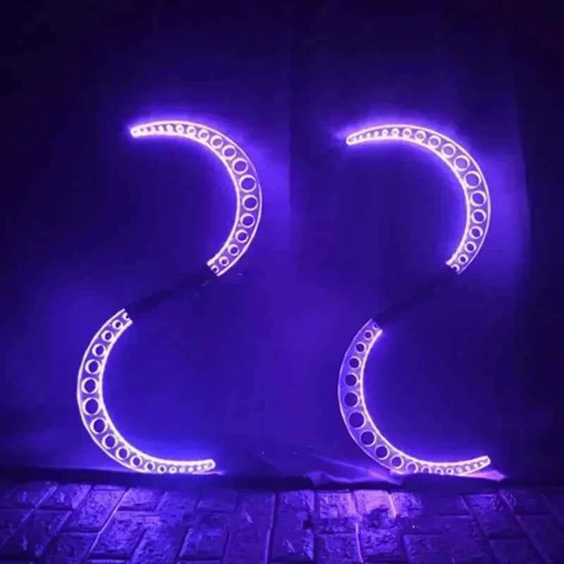 Party Dance Stage Catwalk Performance Show Wears Props Luminous Glowing Robot Men Scimitar Led Sticks Lighted  Led Costumes