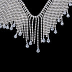 Rhinestone Tassel Bikini Chest Chain - Sexy Bohemian Beach Body Jewelry in Gold & Silver